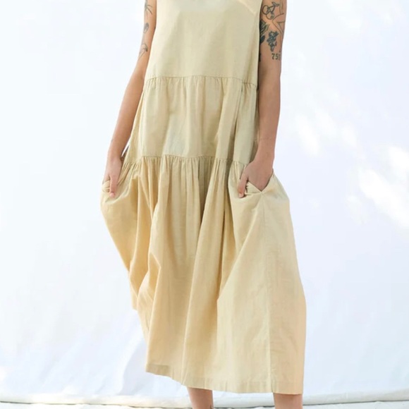 Michaela Greg Tiered Dress in Flax - Picture 5 of 6